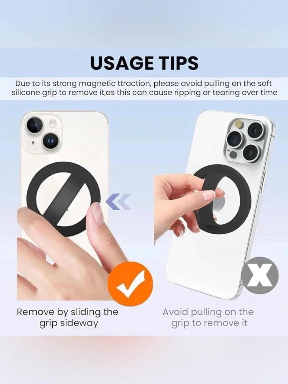 💞 New Black Silicone Magnetic Ring Cell Phone Grip